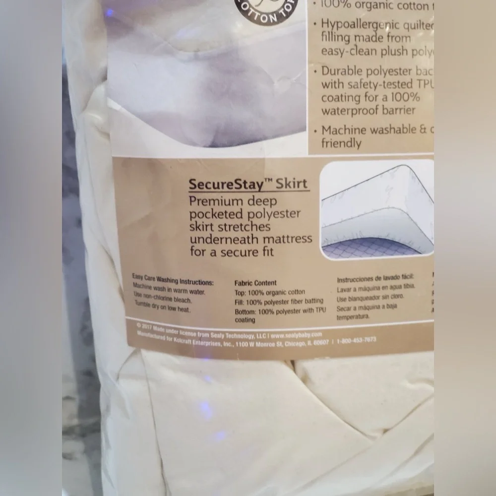 Allergy Protection Crib Mattress Pad With Organic Cotton Pad